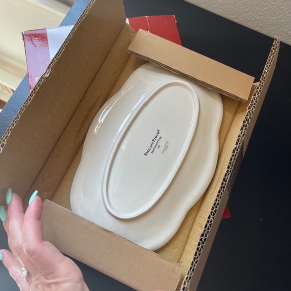 Fitz and Floyd Sentiment Serving Trinket Tray “Warm Wishes” Boxed - Picture 3 of 6